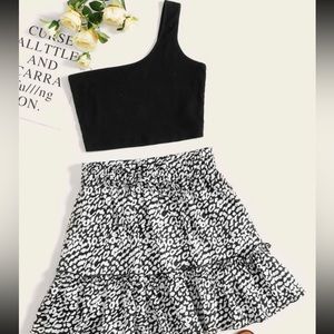 SHEIN Leopard Print Skirt Set